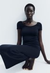 Scoop-neck Microfibre Top - Black