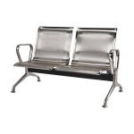Airport Bench Public Seating Stainless Steel Indoor And Outdoor Use Flat Packed Two Seater 122 X 67 X 79 Cm