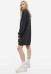 Oversized Printed Sweatshirt Dress - Black Pink Floyd