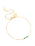 Waterproof Gold Plated Stainless Steel May Green Cubic Zirconia Birthstone Bracelet