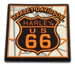 Interstate Route 66 Mile-tile Rubber Magnet – Black & Orange