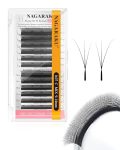 Nagaraku Flying 3D W Eyelash Extension Fox Eye Lashes 3D Clover Lash Supplies Natural Soft Premade Fans Pbt Cluster W Shape Lash