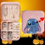 Ume Kawaii Stitch Pattern MINI Jewelry Zipper Case Lightweight Earrings Rings Necklaces Strage Case For Women Christmas hallowee