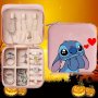 UME Kawaii Stitch Pattern Mini Jewelry Zipper Case Lightweight Earrings Rings Necklaces Strage Case For Women Christmas/Halloween Gift