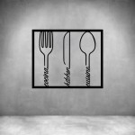Kitchen Utencils In Frame - Grey L 1000 X H 830MM