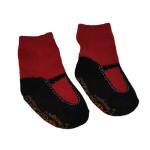 Socks For Girls 6-12 Months - Red T-strap