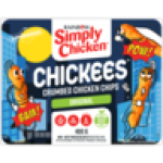 Simply Chicken Original Frozen Chickees Crumbed Chicken Chips 400G