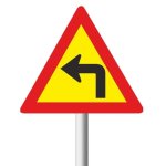 Sharp Curve Left Temporary Road Sign TW205