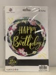 Happy Birthday Floral Foil Balloon