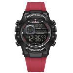 Men's Throttle Lcd Chronograph Rubber Strap Digital Watch Red