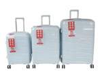 Smte Unbreakable Travel Luggage 3 Piece Suitcases Spinner Light Blue With Keychain