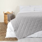 Quilted Nest Velvet Throw - Diamond - Grey