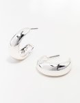 Silver Teardrop Hoop Earrings