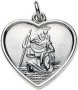 Za Sterling Silver St Christopher Heart Shaped