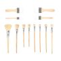 12PCS Natural Bristle Paint Brushes For Art Craft & Ceramic Painting