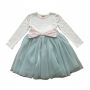 8-9Y White Pink & Light Green 3/4 Dress With Tulle - Naartjie