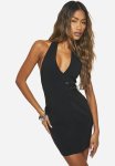 Belt Buckle Detail MINI Dress - Black