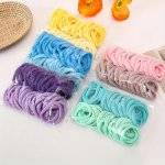 100PCS Sweet Cute Elastic Colored Hair Ties Suitable For Party Holiday Hair Styling Perfect Gifts For Girls