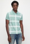 Polo Migos Check Printed Short Sleeve Golfer - Aqua