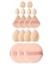 17 Piece Beauty Tool Kit With Beauty Blenders & Powder Puffs - Beige/pink