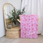 Fleece Blanket Daisy Pink And Purple Pastel