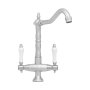 Trendy Taps Premium Quality Brushed Nickel Large Spout Dual Lever Swivel Mixer