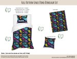 Kids Duvet Set Full Pattern Space Dino Dinosaur