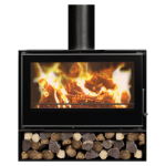C&a Cristal 98 Double Sided - Freestanding Fireplace - Wood Log Holder Base