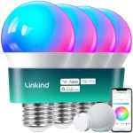 Linkind Smart Light Bulbs With Remote Control Smart Bulb That Work With Alexa & Google Home 16 Million Color Changing Light Bulb