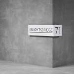 House Number Corner D02 - 325H X 500D X 1500W Matt White Warm White