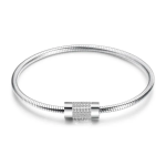 Sophia Cz Bangle Stainless Steel Clip Open Bangle Size Length: 18CM : 7-14 Days