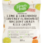 Gluten Free Lime & Coriander Chutney Flavoured Ancient Grain Rice Chips 20G