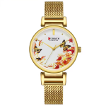 - Women's Luxury Watch Butterfly Flower Stainless - Blanche FDC9053B