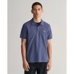 Mens Regular Shield Short Sleeve Pique Polo Shirt In Blue - Blue 4XL