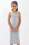 Big Girls Rib Bodycon Dress - Grey - Grey / 13-14 Years