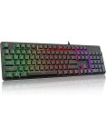 Redragon K521 Upgrade Rainbow LED Gaming Keyboard 104 Keys Wired Mechanical Feeling Keyboard With Multimedia Keys One-touch Back