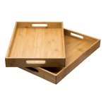 Bamboo Trays 2-PIECE Set Natural