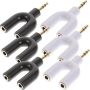 6 Pcs Headphone Splitter Adapter U-shaped Audio Jack Adapter For Sharing