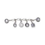 Silver Adjustable Charm Chain Jibbitz - Multi Osfa