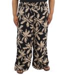Ladies Printed Wide Leg Rayon Pants - 60 Blk stone