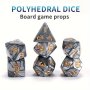 7PCS Multicolor Stardust Polyhedral Dice Set For Dnd Rpg Mtg Board Game