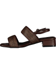 Brown Woven Block Heel Sandals - 6 Brown