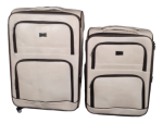 Smte Iywa Professional Luggage Set Of 2 Leather Travel Suitcase Set White With Keychain