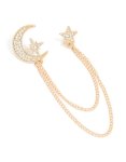 Goldair Gold Moon & Star Chain Brooches 2-PACK