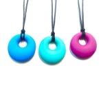 Sensory Chew Necklace Circle Pendant - Green