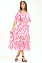 Ladies Kimberly Geo Printed Short Sleeve Midaxi Dress