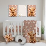 Cot Duvet Bedding Highlands Cow Boho Daisy Set