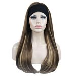 Aimole Long Straight 3 4 Women's Wigs Hair Piece Synthetic Hair With Black Headband L10-124