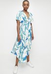 Edit Flutter Sleeve Wrap Fit & Flare Dress - Blues Artful Leaf