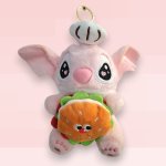 Stitch Style Plush Chef Keyring – Pink